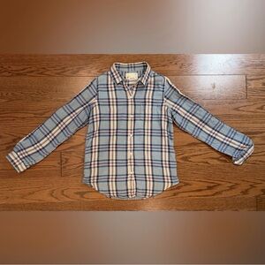 Trovata Blue and Cream Plaid Button-Down Shirt